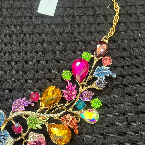 Floral Multicolor Statement Necklace - Picture 6 of 9